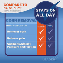 Leader Medicated Corn Remover with Salicylic Acid, 9 Pads, One Size, Cushion Type for Corn and Callus Removal