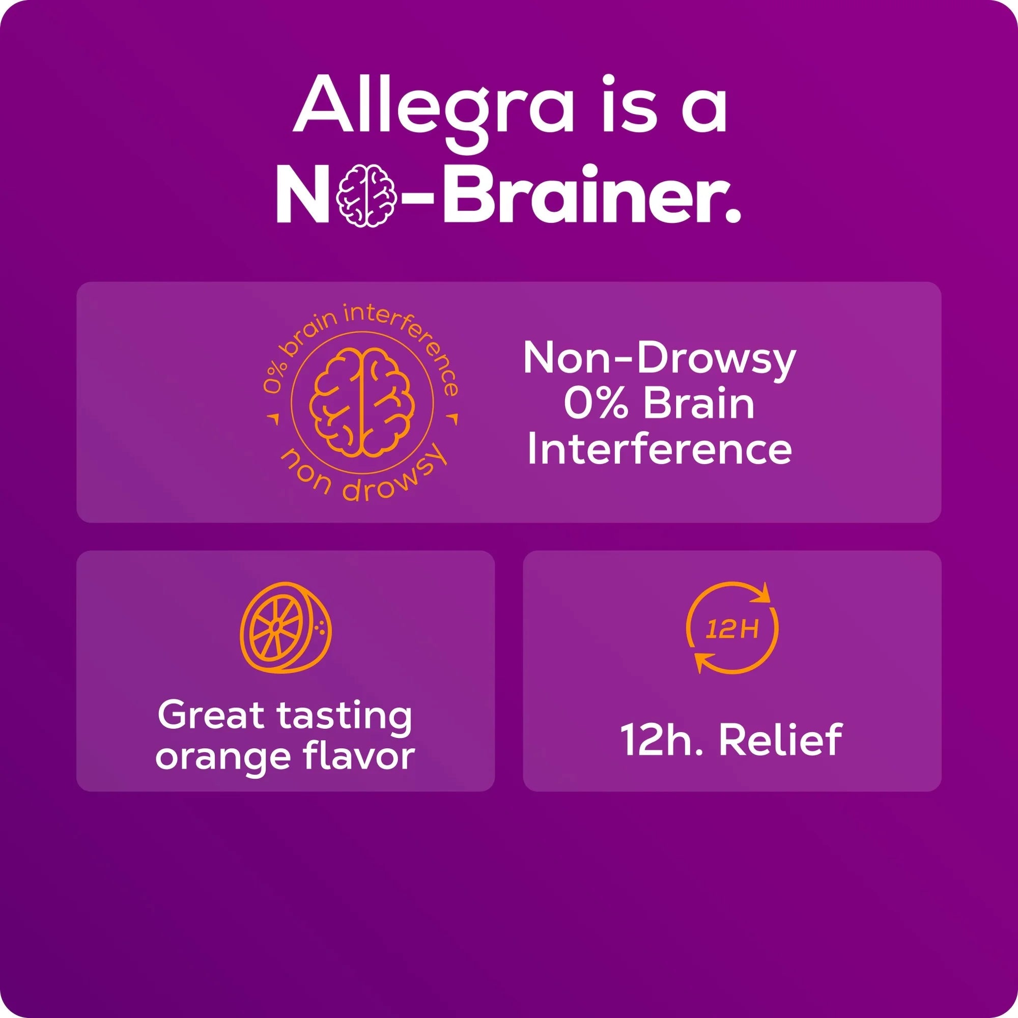 Allegra Children's 12-Hour Allergy Relief Orally Dissolving Tablets, Non-Drowsy Indoor and Outdoor Allergy Medicine, 30 mg Fexofenadine HCI Antihistamine For Kids, Orange Cream Flavor, 24-Count
