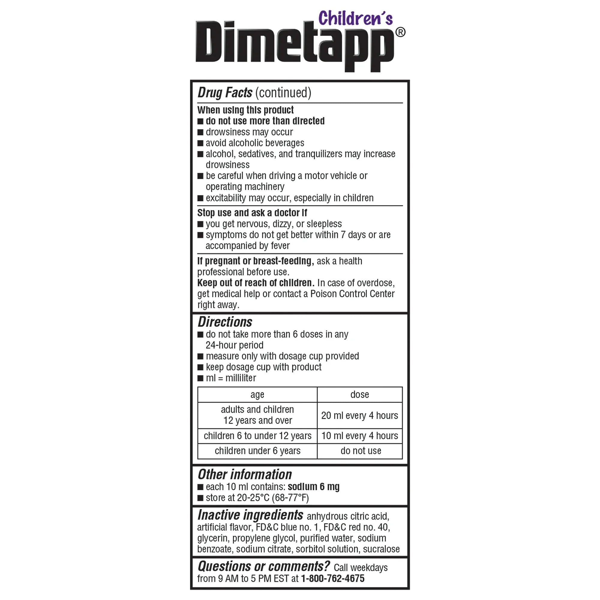 Dimetapp Rash Children's Dimetapp Cold and Allergy, Antihistamine, Alcohol-Free, Liq ...