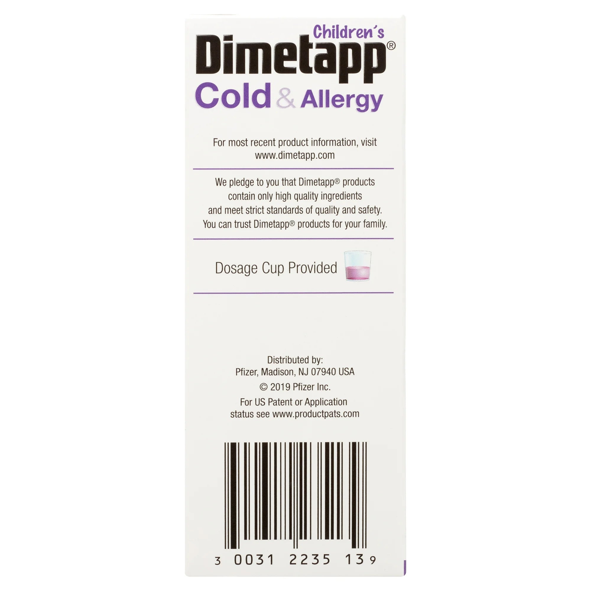 Children's Dimetapp Cold and Allergy, Antihistamine, Alcohol-Free, Liquid Syrup, Grape Flavor, 4 oz.