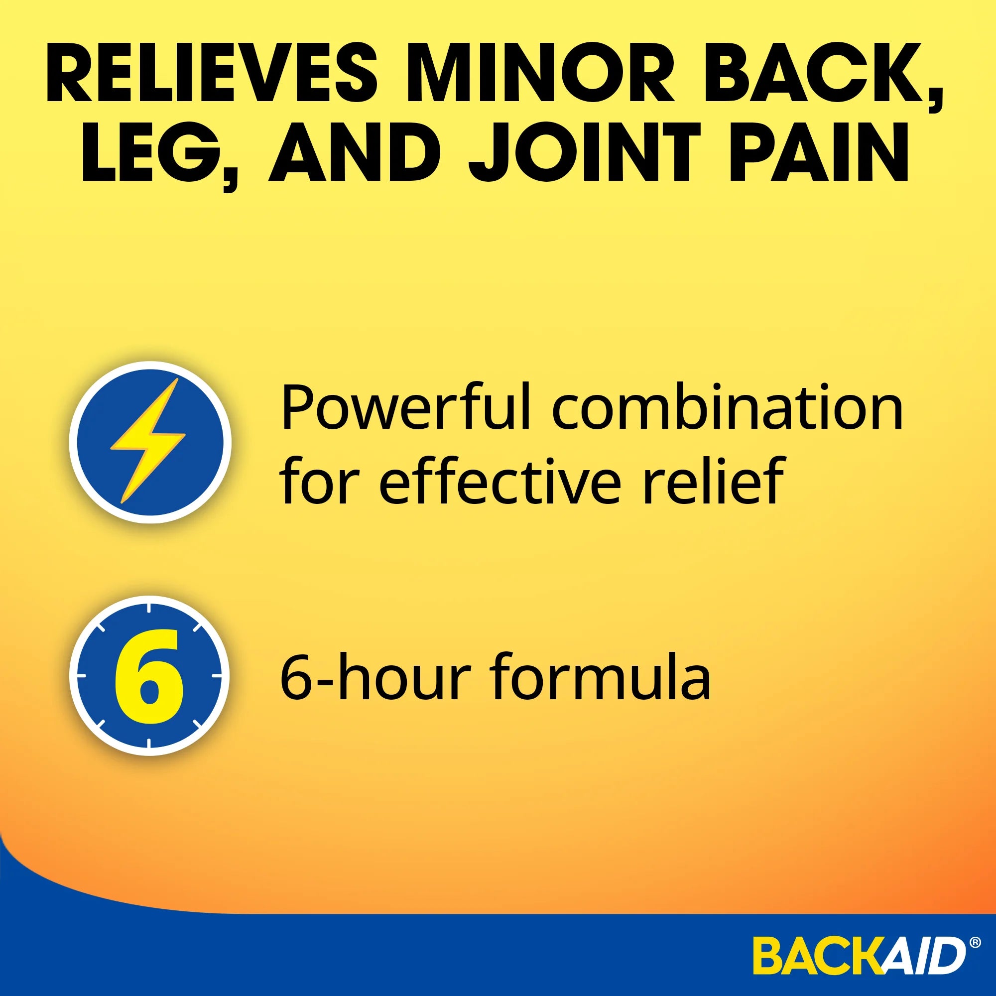 Backaid Maximum Strength Back Pain Reliever, 6-Hour Formula, Aspirin-Free Caplets, 28 Count