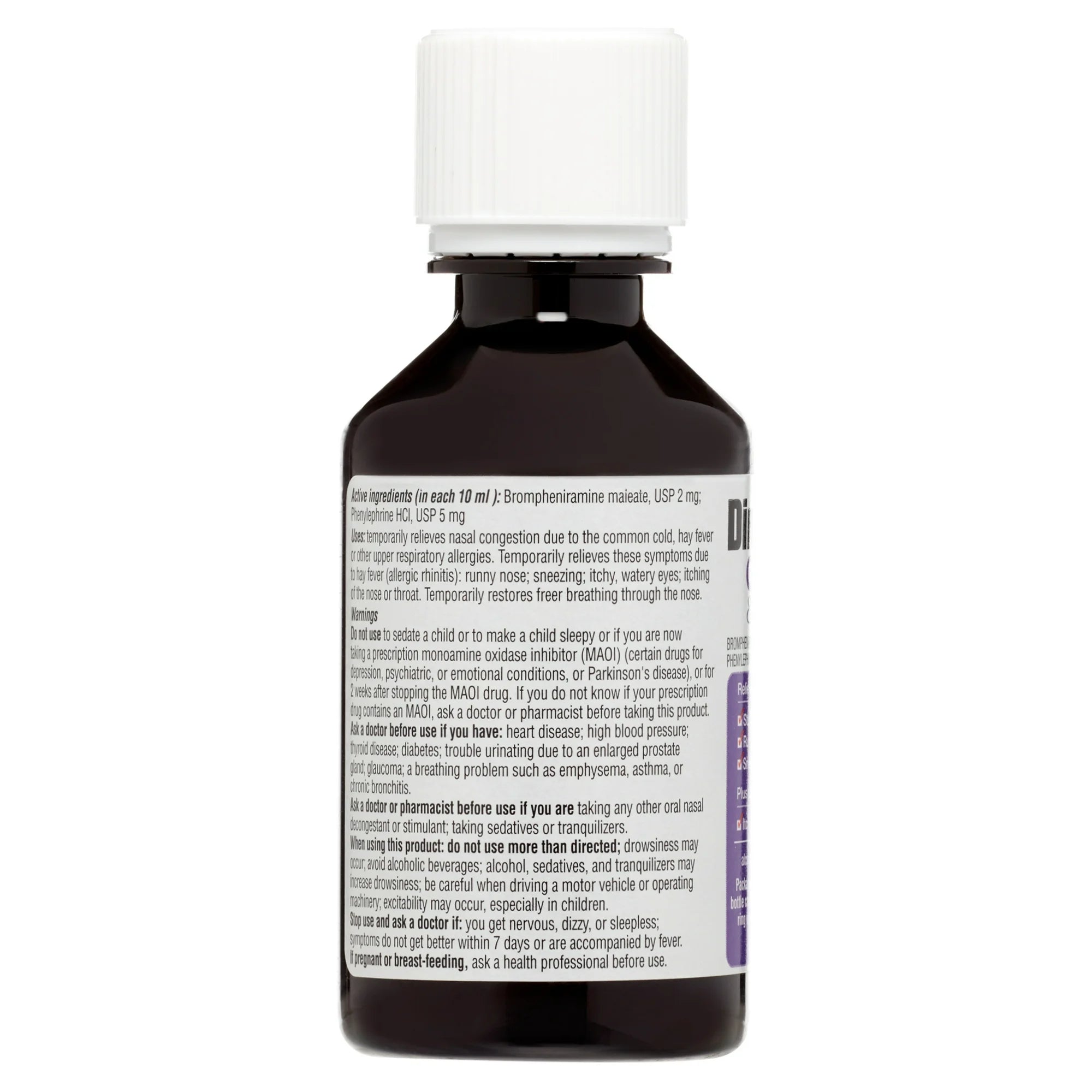 Children's Dimetapp Cold and Allergy, Antihistamine, Alcohol-Free, Liquid Syrup, Grape Flavor, 4 oz.