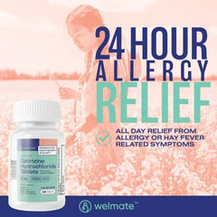 WELMATE Antihistamine Allergy Relief, Loratadine 10mg 24HR Relief