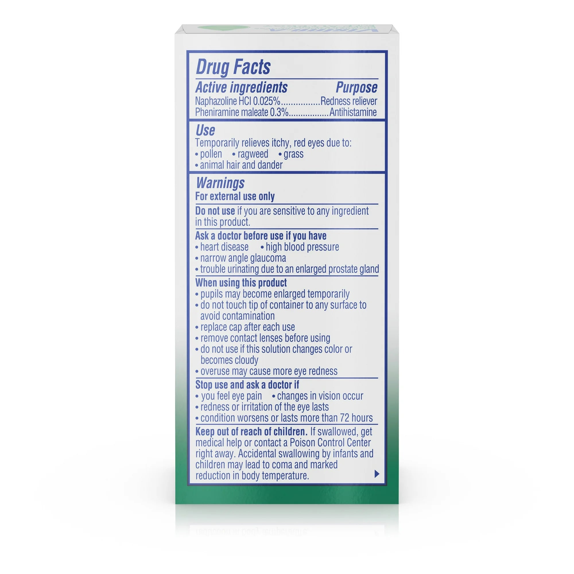 Visine -A Antihistamine + Redness Multi-Action Eye Allergy Reliever Eye Drops, .5 Fl. Oz