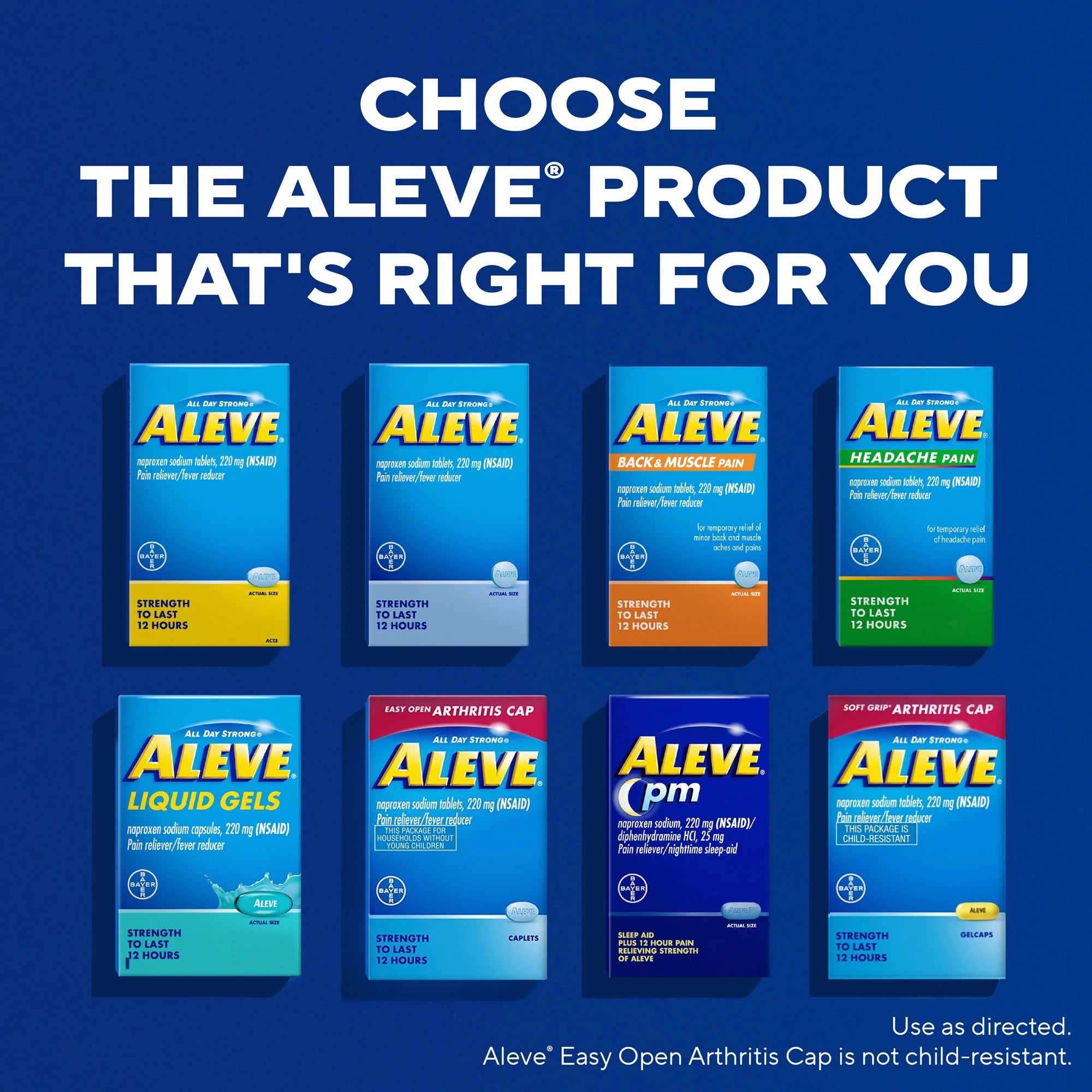 Aleve PM Easy Open Cap Caplets, Pain Reliever - 80 Count