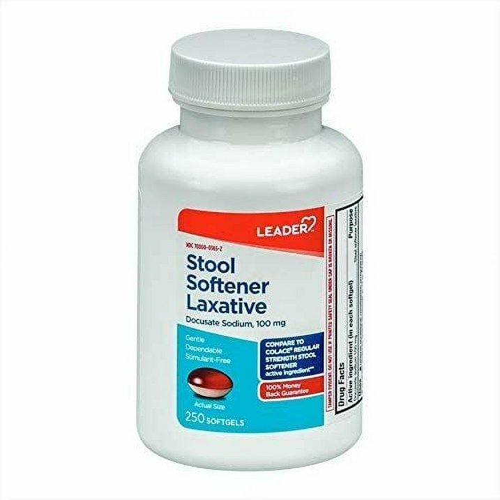 Leader 100 mg Stool Softener Laxative, 250 Softgels