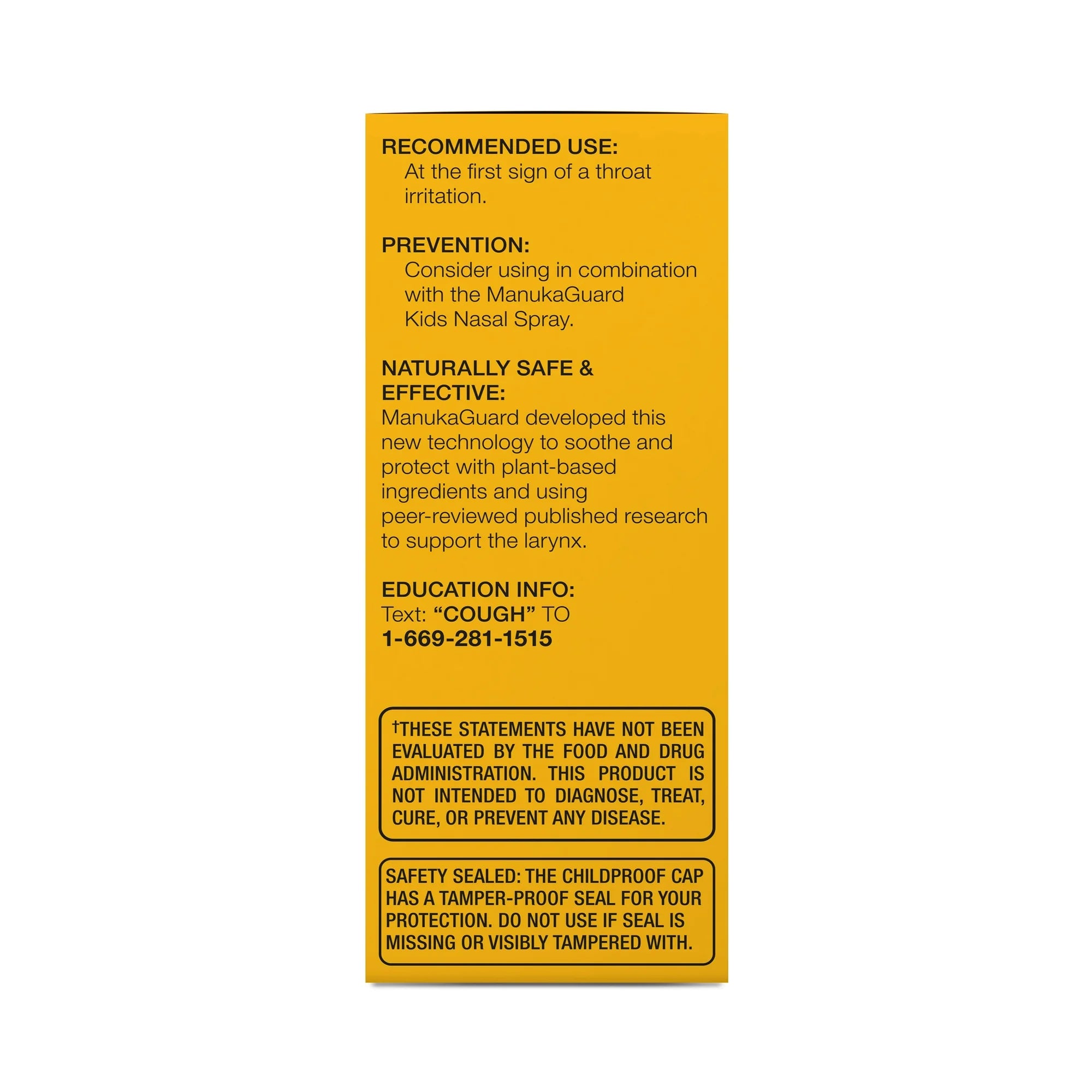 ManukaGuard Kids Cough Syrup – Natural Daytime Honey Cough Syrup for Cough & Throat Relief, 4 fl oz