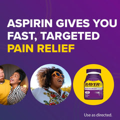 Bayer Back and Body Extra Strength Aspirin 500mg, Aspirin Plus 32.5 mg Caffeine Pain Reliever, Powerful Back and Body Pain Relief, Coated Caplets