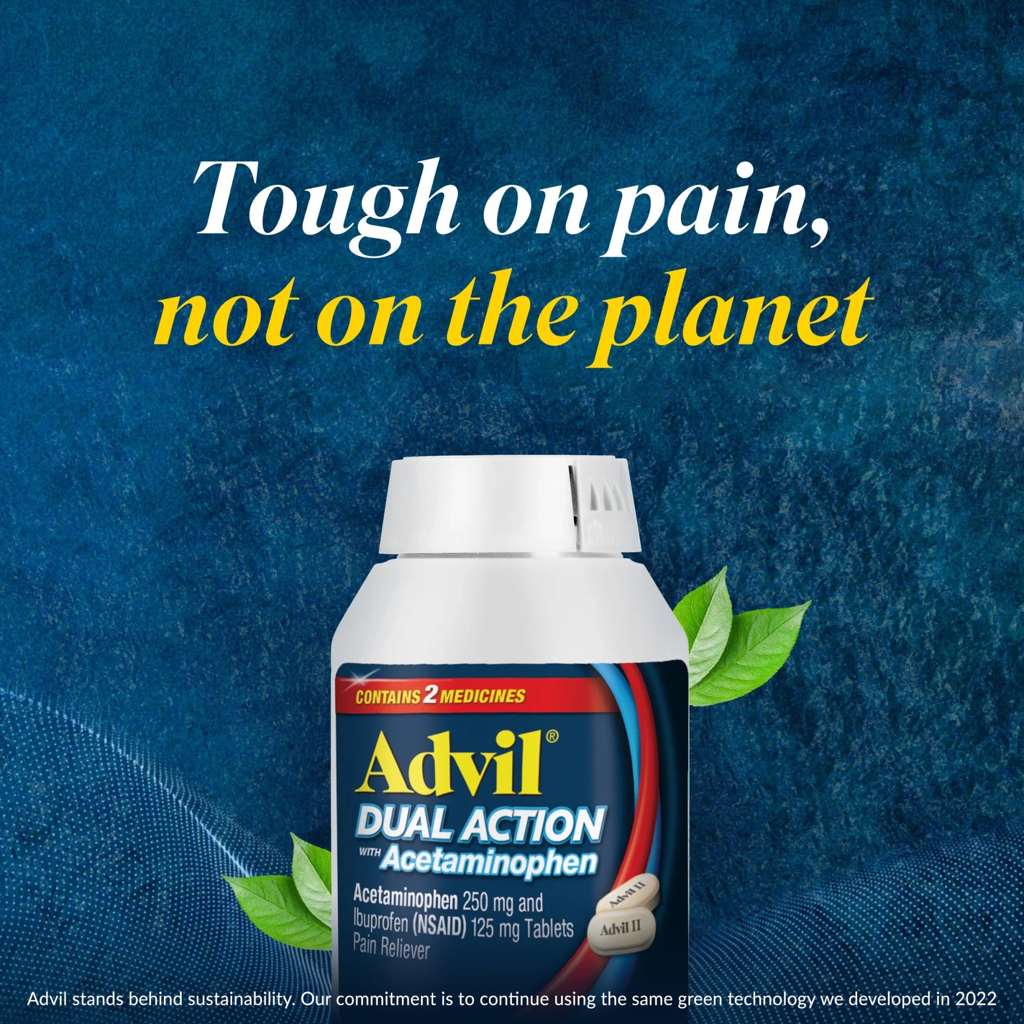 Advil Dual Action Pain Relievers Coated Caplets, 125 mg Ibuprofen and 250 mg Acetaminophen, 72 Count